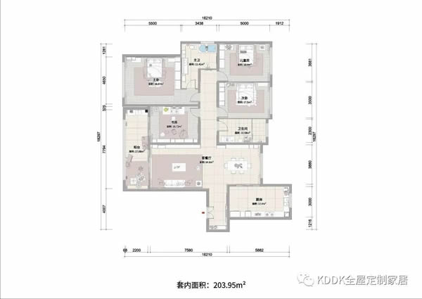 【KDDK全屋定制】204㎡簡約四房美過樣板間，高級感拉滿