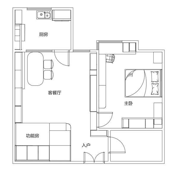全友全屋案例丨76㎡極簡原木風(fēng)，定制5㎡地臺床，隔出獨(dú)立臥室！