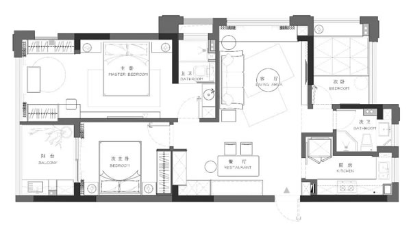 紐萊福定制家具|126㎡現(xiàn)代風(fēng)三居室，簡(jiǎn)而不凡