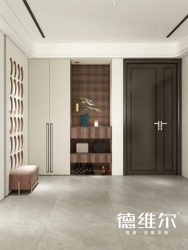 德維爾全屋定制|家中沒玄關(guān)？進(jìn)門就是客餐廳？玄關(guān)柜這樣設(shè)計(jì)，美貌與實(shí)用都在線！