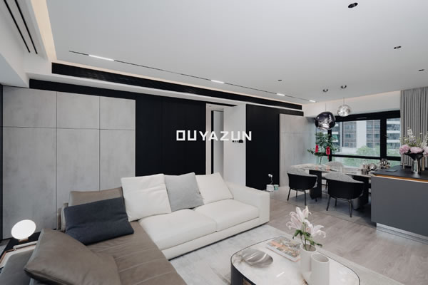 歐雅尊全屋定制 | 110m2意式極簡兩室兩廳，藝術(shù)與簡約的完美融合