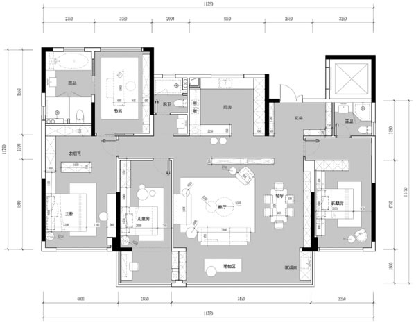 瑪格全屋定制·188㎡絕美大平層，新中式設(shè)計(jì)兼具極簡(jiǎn)風(fēng)，美到了骨子里~