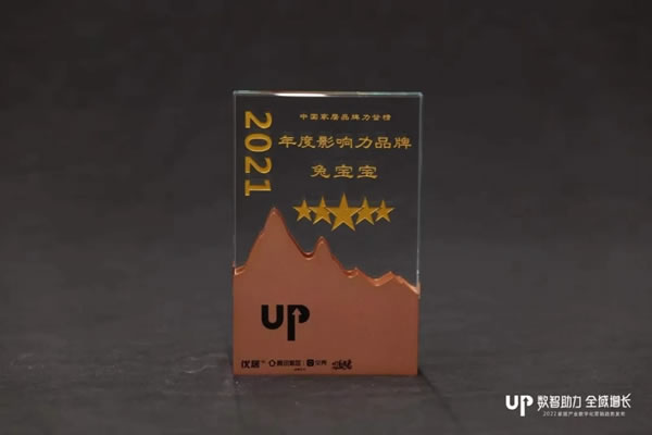兔寶寶全屋定制連獲「2021中國家居品牌力量」雙獎(jiǎng)！