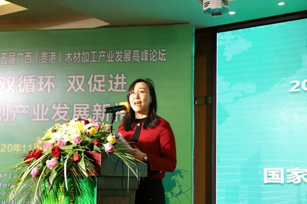 耀東華公司曾敏華董事長出席第五屆廣西木材加工產(chǎn)業(yè)發(fā)展高峰論壇并作主旨報告