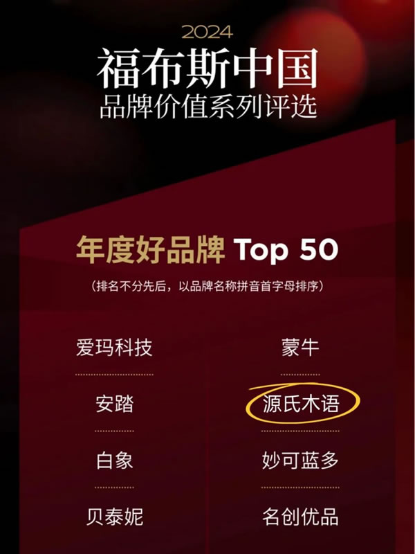 源氏木語(yǔ)榮獲福布斯中國(guó)“年度好品牌Top50”→_3
